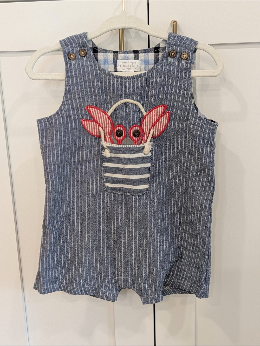 Mudpie Crab Baby Shorteralls